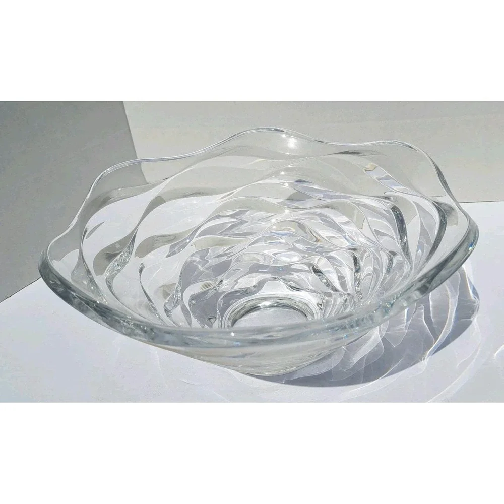 Vtg‎ NOS Noble Excellence  Bowl Clear 24% Lead Crystal Hand Blown Hand Cut. 11